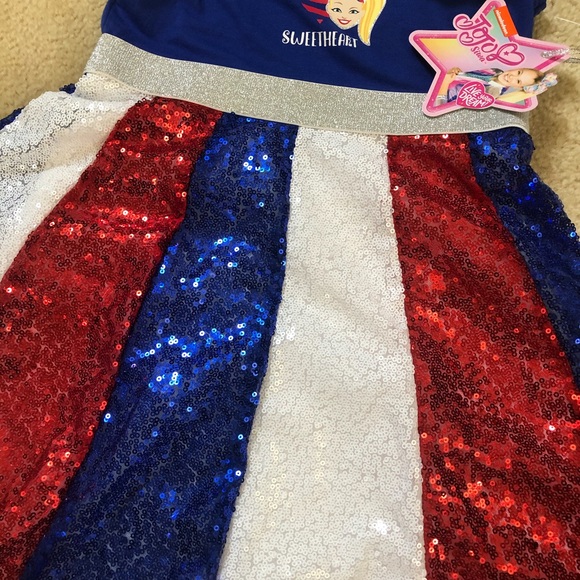 NWT JoJo Siwa Patriotic Sequin Dress - Picture 5 of 6